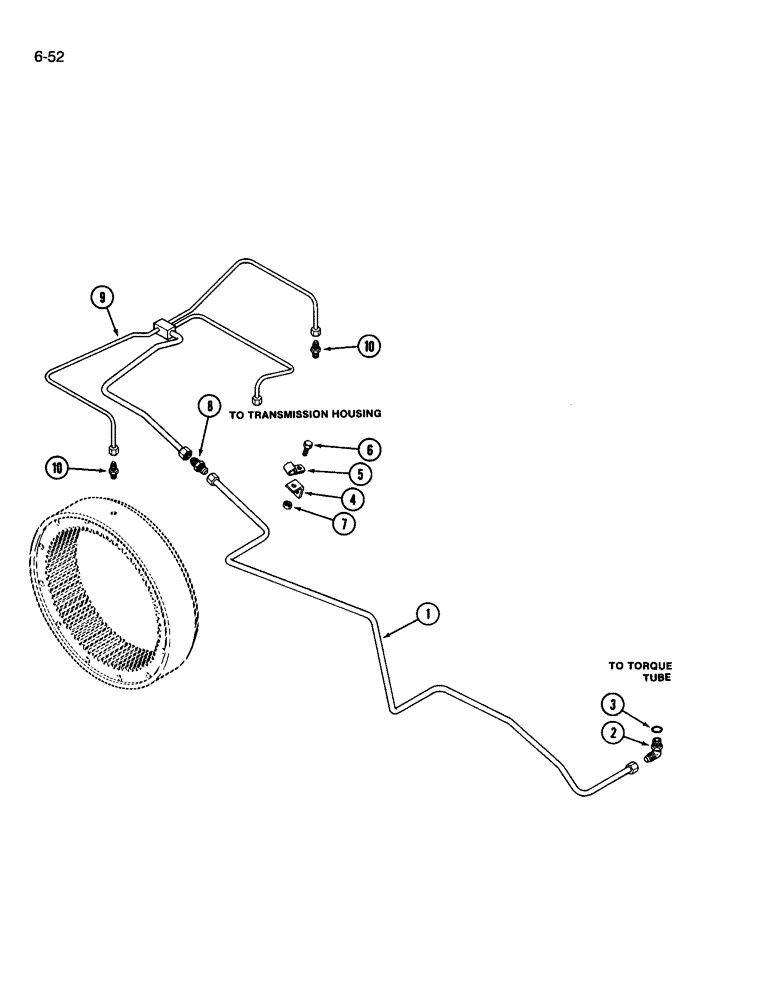 Схема запчастей Case IH 3394 - (6-52) - PLANETARY LUBRICATION TUBES (06) - POWER TRAIN