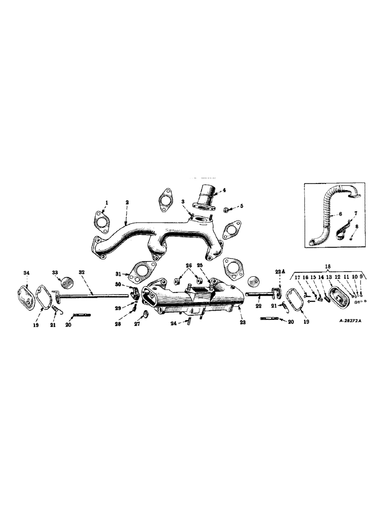 Схема запчастей Case IH SUPER M - (079) - DIESEL ENGINE, MANIFOLD AND EXHAUST PIPE (01) - ENGINE