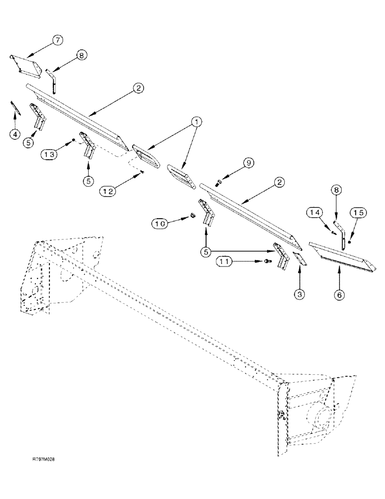 Схема запчастей Case IH 1015 - (9-44) - BACKSHEET EXTENSION SHIELDS, TALL CROP ATTACHMENT (58) - ATTACHMENTS/HEADERS