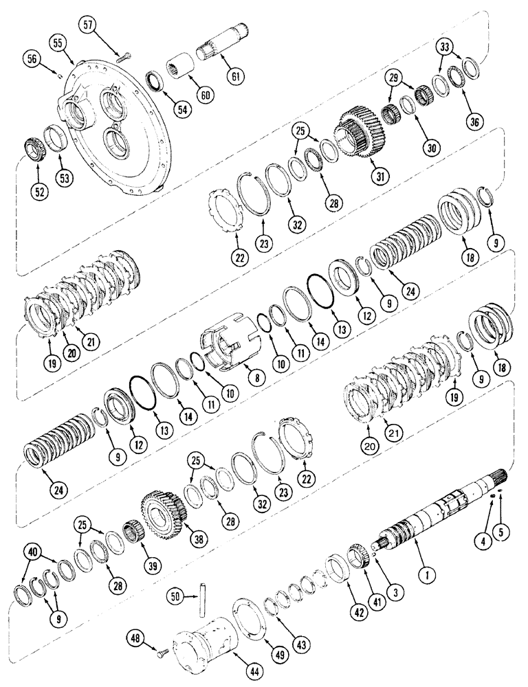 Схема запчастей Case IH 7210 - (6-004) - TRANSMISSION SPEED, INPUT SHAFT WITHOUT CREEPER (06) - POWER TRAIN