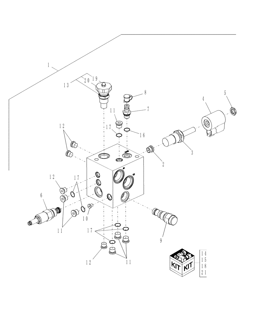 Схема запчастей Case IH AFX8010 - (K.64.D.14[2]) - SPREADER CONTROL VALVE, COMPONENTS K - Crop Processing