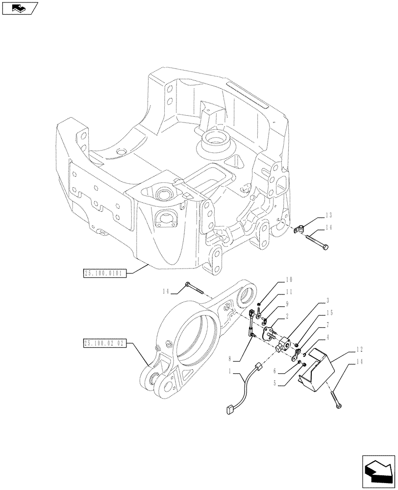 Схема запчастей Case IH PUMA 170 - (55.418.08[01 ]) - 4WD FRONT AXLE WITH ACTIVE SUSPENSION - ROTARY POSITION SENSOR - C7090 (VAR.720463-728212) (55) - ELECTRICAL SYSTEMS