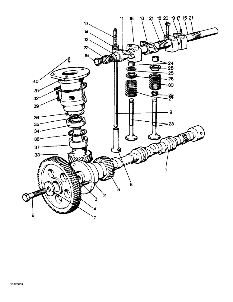 Схема запчастей Case IH 885 - (2-14) - CAMSHAFT, VALVE MECHANISM AND TIMING GEARS (02) - ENGINE