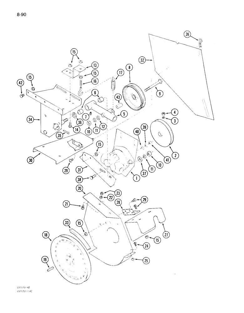 Схема запчастей Case IH 1640 - (8-090) - REEL PUMP DRIVE, P.I.N. JJC0034860 THROUGH JJC0097170 (07) - HYDRAULICS