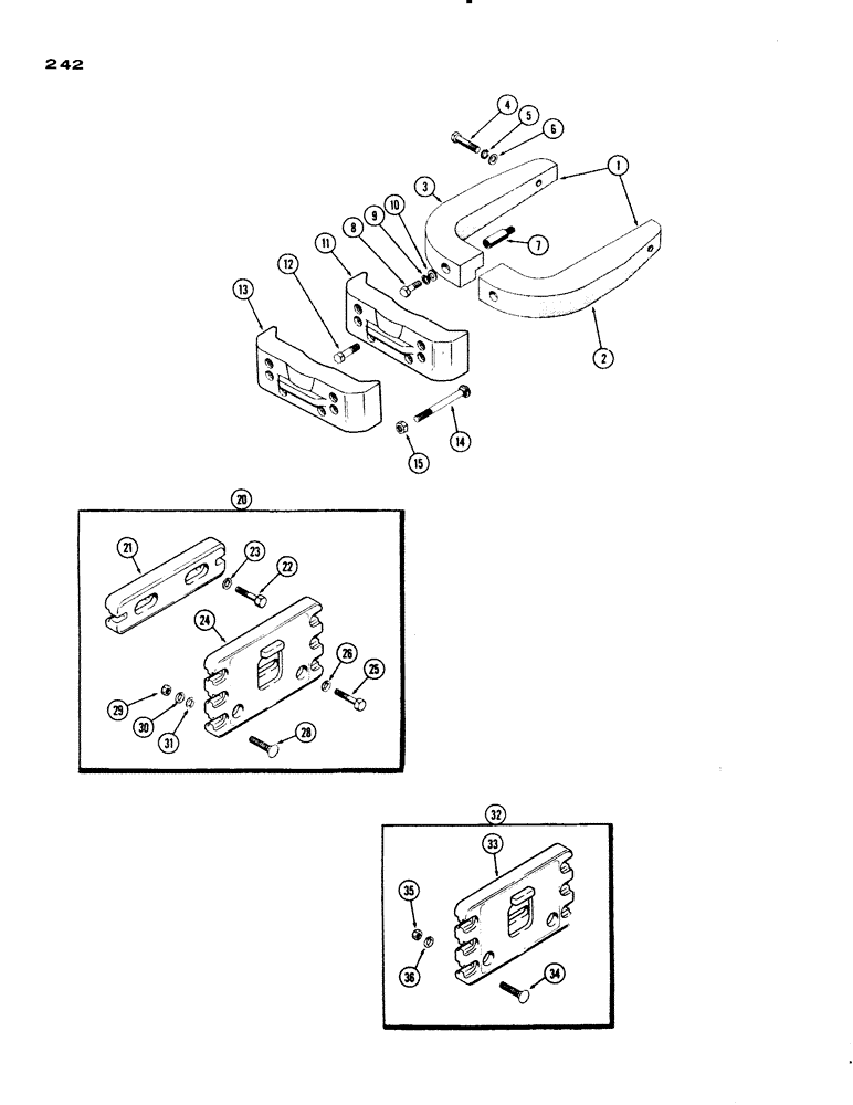 Схема запчастей Case IH 830-SERIES - (242) - FRONT END WEIGHTS (05) - STEERING