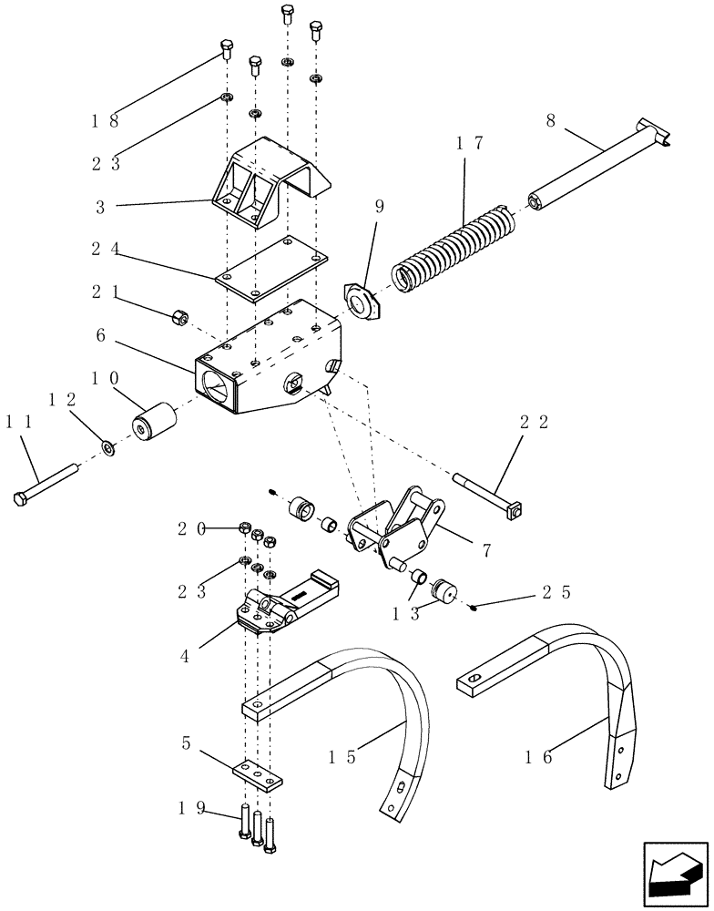 Схема запчастей Case IH ATX - (10-06) - TRIP SHANK ASSEMBLY (09) - CHASSIS/ATTACHMENTS