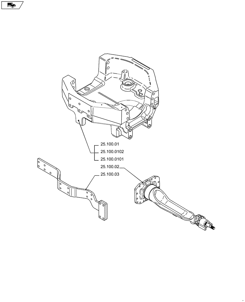 Схема запчастей Case IH PUMA 200 - (25.000.00[01]) - PICTORIAL INDEX - FRONT MECHANICAL DRIVE (25) - FRONT AXLE SYSTEM