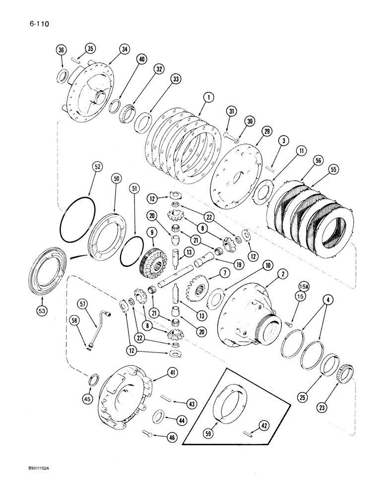 Схема запчастей Case IH 7130 - (6-110) - TRANSMISSION, DIFFERENTIAL (06) - POWER TRAIN