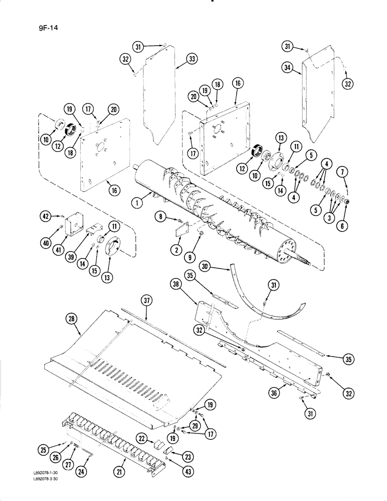 Схема запчастей Case IH 1670 - (9F-14) - STRAW CHOPPER ROTOR AND CONCAVE (19) - STRAW SPREADER & CHOPPER