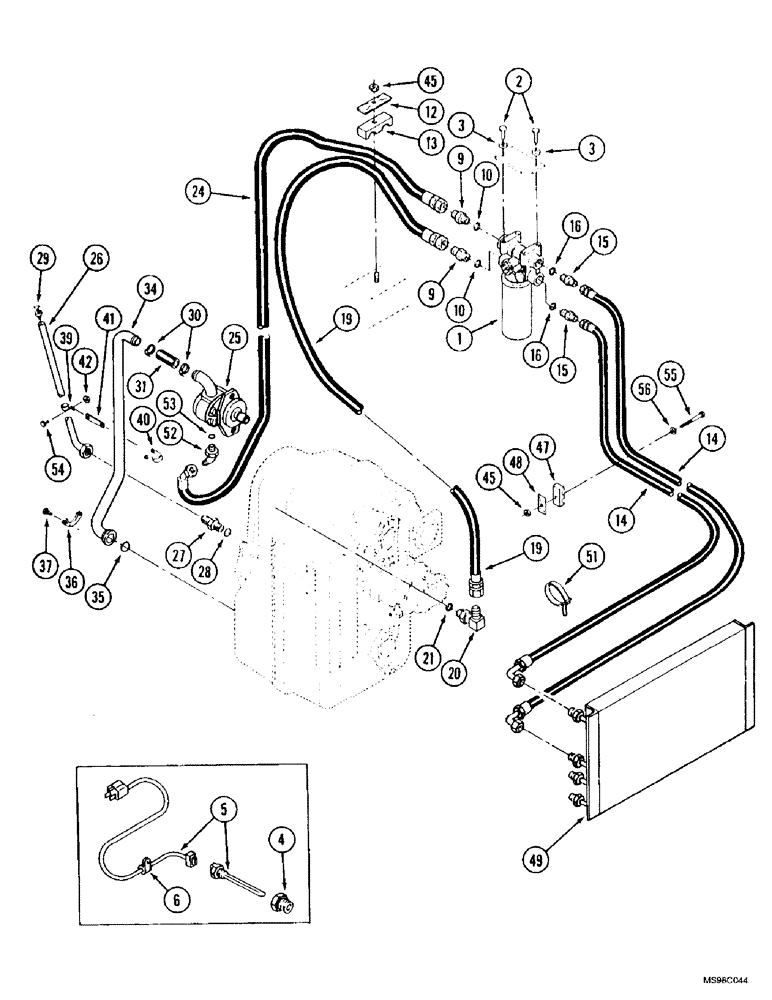 Схема запчастей Case IH 9350 - (6-118) - TRANSMISSION LUBRICATION, TRANSMISSION TO COOLER, SYNCHROSHIFT TRACTOR (06) - POWER TRAIN