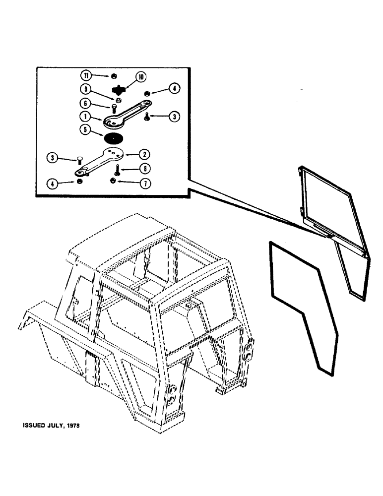 Схема запчастей Case IH 1570 - (281C) - CAB, DOOR HOLDER (09) - CHASSIS/ATTACHMENTS