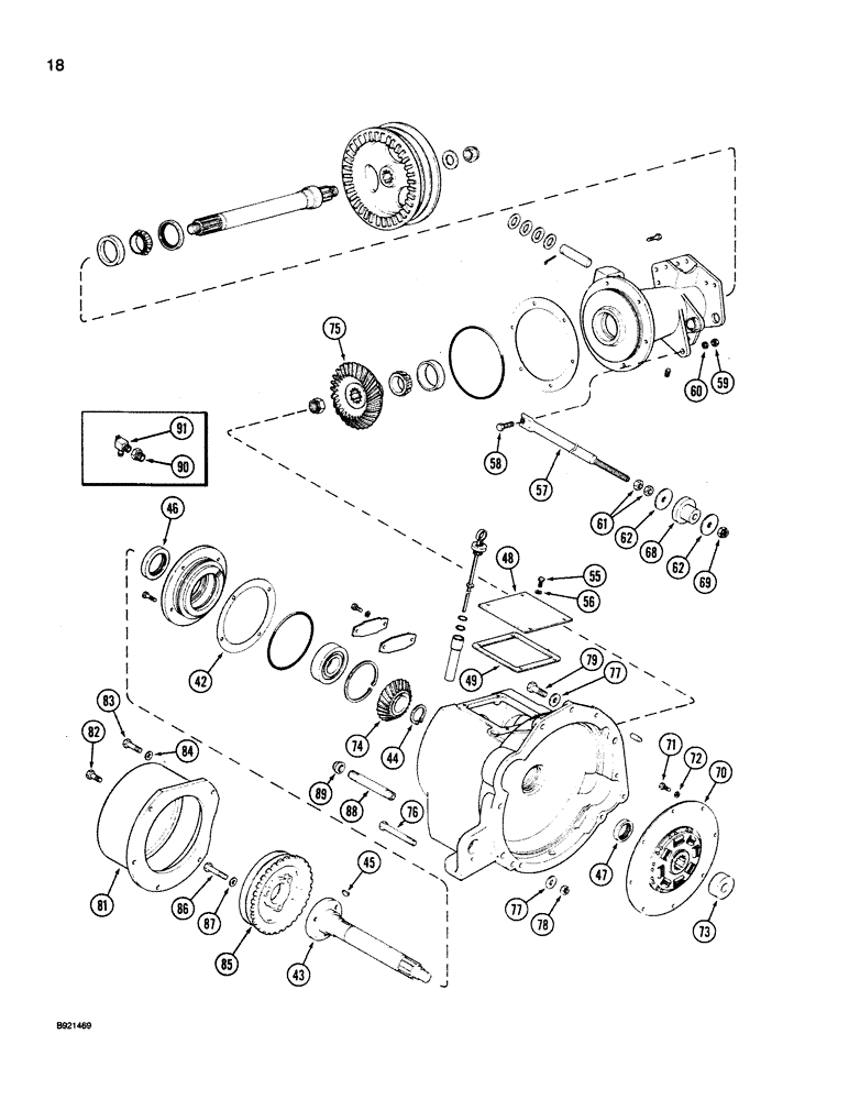 Схема запчастей Case IH 1660 - (018) - POWER TAKE-OFF DRIVE (14) - MAIN GEARBOX & DRIVE