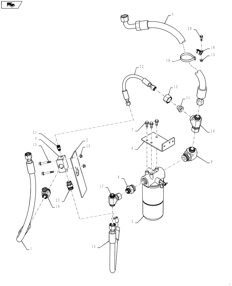 Схема запчастей Case IH 5130 - (88.490.11[02]) - HYDRAULICS, NON SPREADER COMPLETING ASSEMBLY (88) - ACCESSORIES