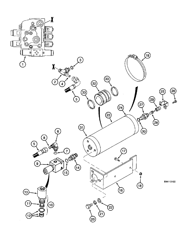 Схема запчастей Case IH 2166 - (8-60) - ACCUMULATOR, MOUNTING AND SYSTEM (07) - HYDRAULICS