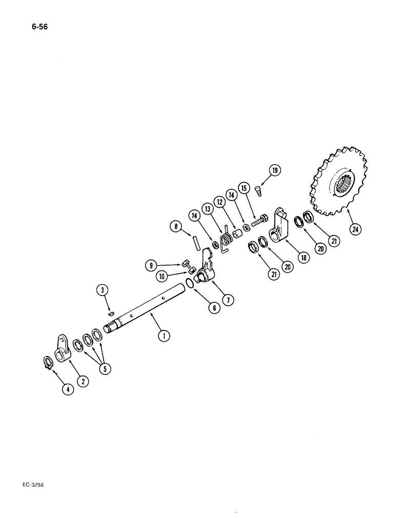 Схема запчастей Case IH 1896 - (6-56) - PARK LOCK SHAFT AND GEAR (06) - POWER TRAIN