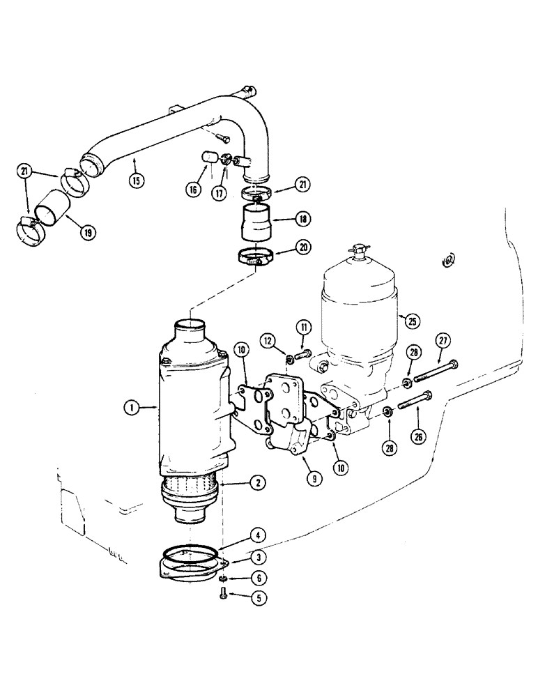 Схема запчастей Case IH 2870 - (028) - OIL COOLER, 674 CUBIC INCH DIESEL ENGINE (02) - ENGINE