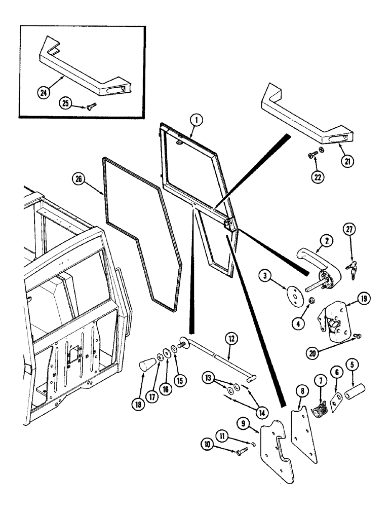 Схема запчастей Case IH 2090 - (9-560) - CAB, DOOR AND LATCH (09) - CHASSIS/ATTACHMENTS