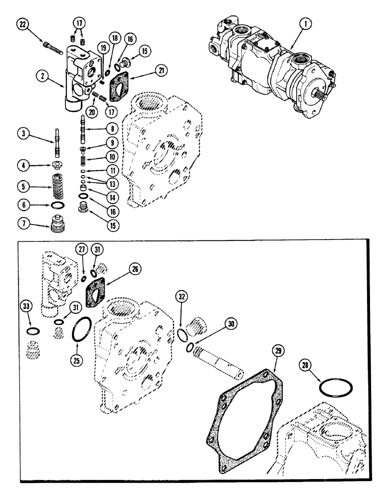 Схема запчастей Case IH 4694 - (8-314) - TRIPLE HYDRAULIC PUMP ASSEMBLY, COMPENSATOR ASSEMBLY (08) - HYDRAULICS