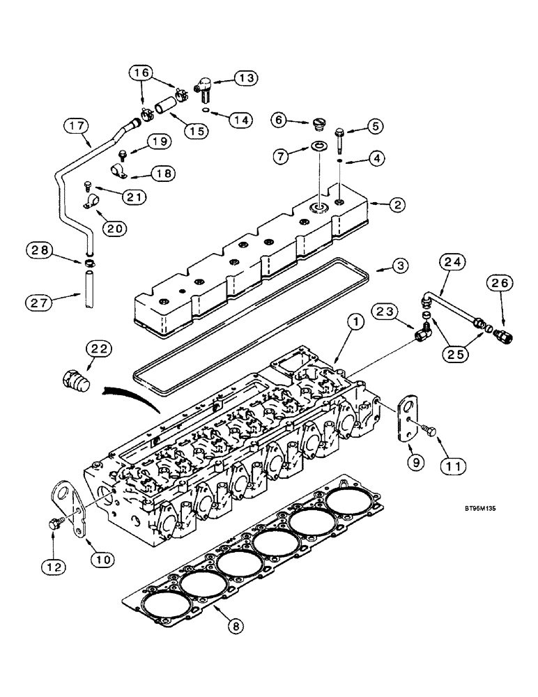 Схема запчастей Case IH 2188 - (2-36) - CYLINDER HEAD COVER AND GASKET, 6TA-830 ENGINE, PRIOR TO COMBINE P.I.N. JJC0191483 (01) - ENGINE