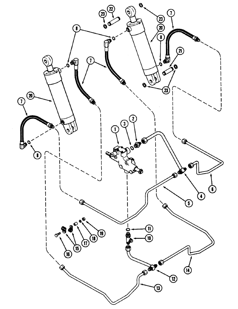 Схема запчастей Case IH 4890 - (8-324) - HITCH CONTROL CIRCUIT, PRIOR TO P.I.N. 8860450 (08) - HYDRAULICS