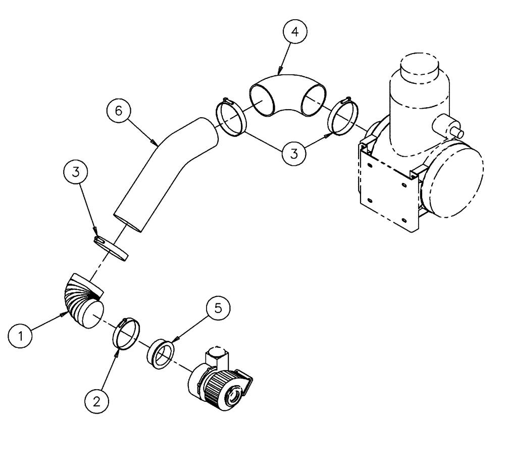 Схема запчастей Case IH FLX3300B - (02-013) - AIR INTAKE TUBE GROUP (01) - ENGINE