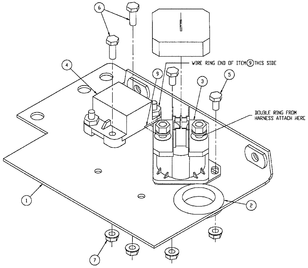 Схема запчастей Case IH 3185 - (03-038) - SOLENOID MOUNT ASSEMBLY (01) - ENGINE