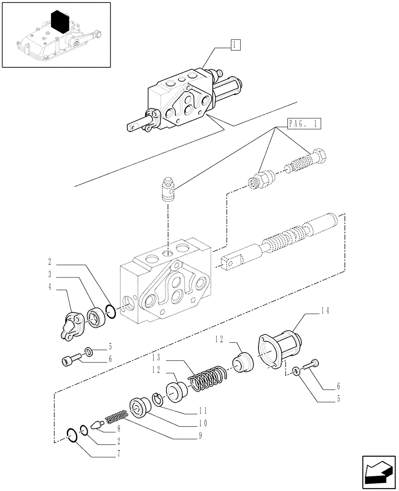 Схема запчастей Case IH JX1095N - (1.82.7/02D[02]) - SIMPLE/DOUBLE-ACTING CONTROL VALVE WITH FLOAT COMMUTATION - BREAKDOWN - D5484 (07) - HYDRAULIC SYSTEM