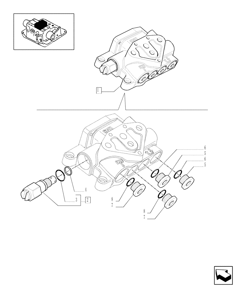 Схема запчастей Case IH MAXXUM 110 - (1.82.7/05B) - INCOMING SIDE PANEL - PARTS COMPONENTS (VAR.330844-331851) (07) - HYDRAULIC SYSTEM