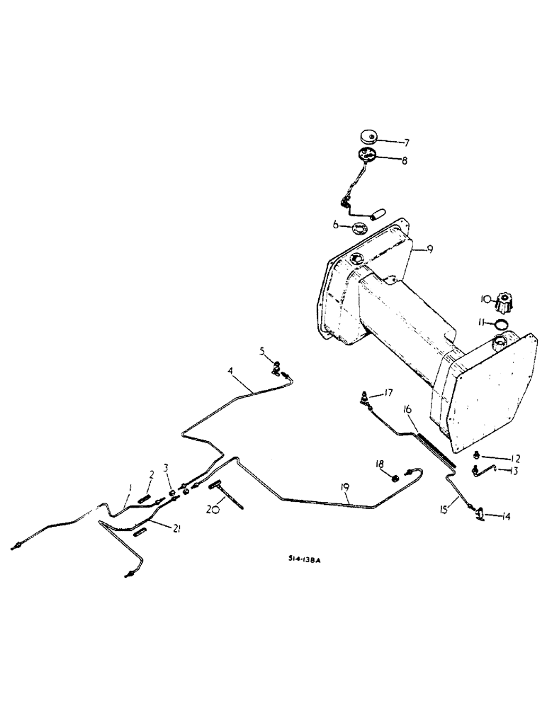 Схема запчастей Case IH 2400 - (12-04) - FUEL TANK SUPPORTS AND PIPING, C.A.V. INJECTION Power