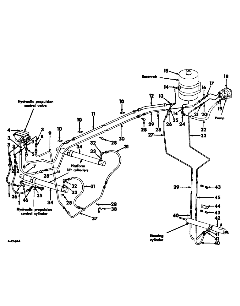 Схема запчастей Case IH 503 - (172) - PLATFORM LIFT AND PROPULSION CONTROL, HYDRAULIC DIAGRAM (35) - HYDRAULIC SYSTEMS