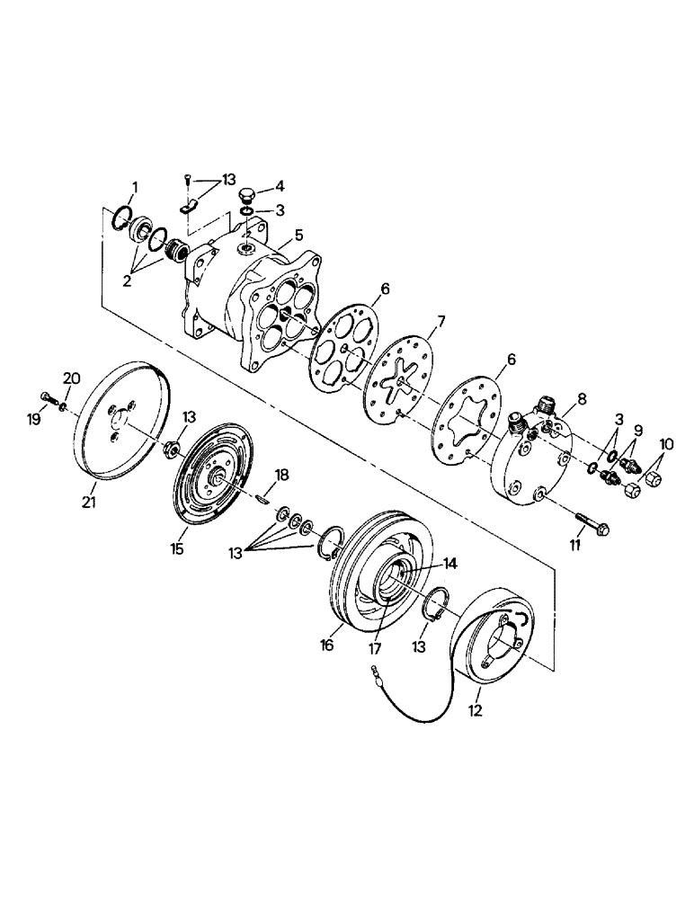 Схема запчастей Case IH STEIGER - (03-14) - A/C COMPRESSOR ASSEMBLY (03) - Climate Control