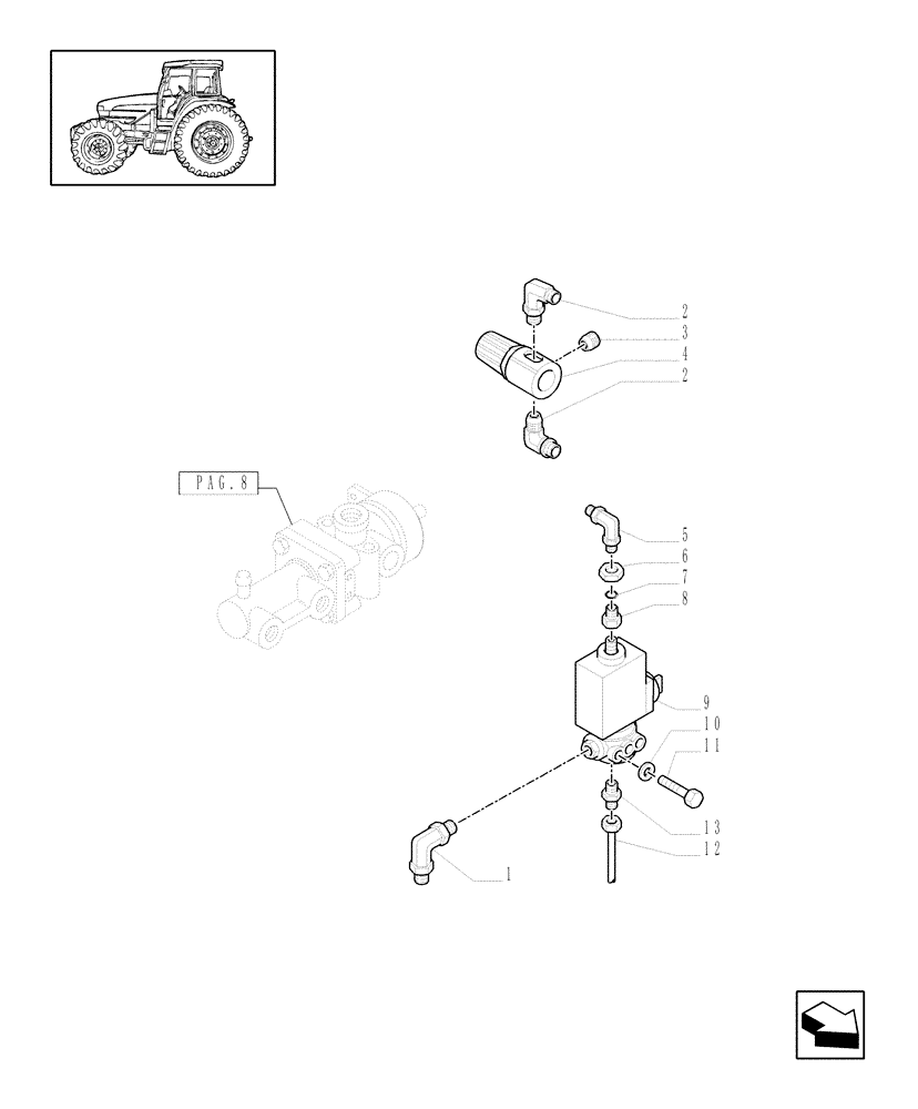 Схема запчастей Case IH MXU110 - (1.68.6[11]) - (VAR.178-243-448) TRAILER AIR BRAKE - BRACKET AND RELEVANT PARTS (05) - REAR AXLE