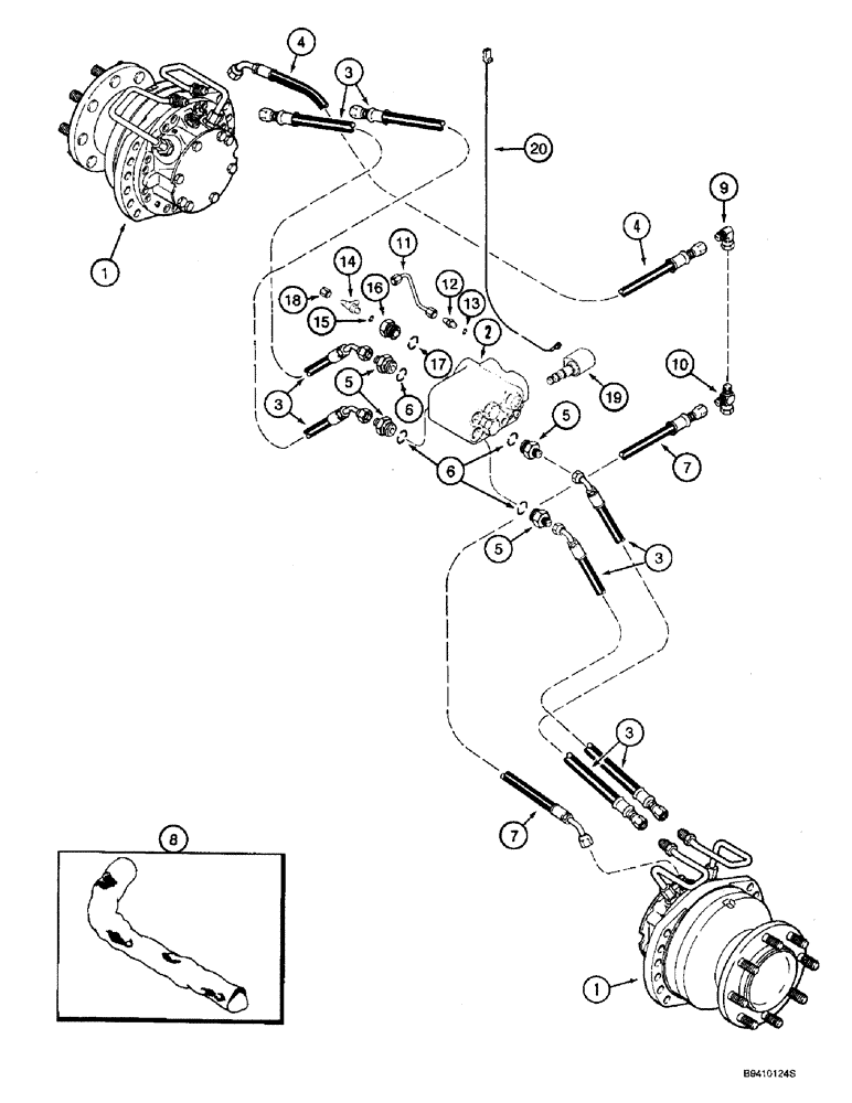 Схема запчастей Case IH 2188 - (5-20) - AXLE HYDRAULIC MOTOR SYSTEM, POWER GUIDE AXLE (04) - STEERING