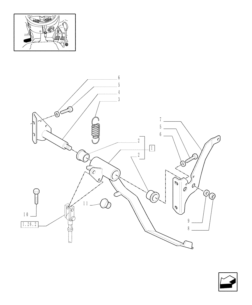 Схема запчастей Case IH JX1095C - (1.92.26[01]) - CLUTCH PEDAL (10) - OPERATORS PLATFORM/CAB