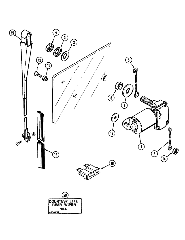 Схема запчастей Case IH 4690 - (9-429A) - REAR WINDOW WIPER (09) - CHASSIS/ATTACHMENTS