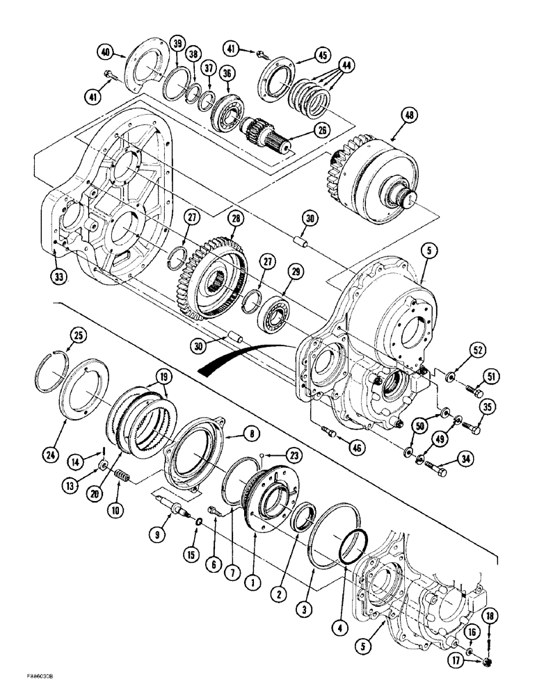 Схема запчастей Case IH 9370 QUADTRAC - (6-054) - PTO CLUTCH ASSEMBLY (06) - POWER TRAIN