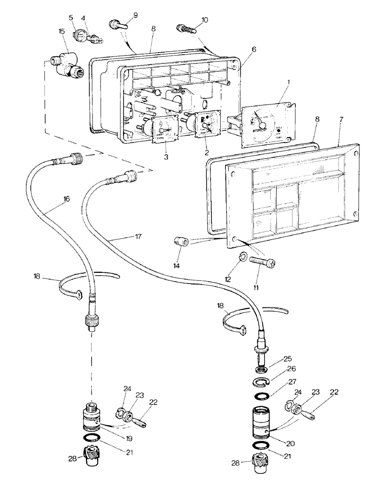 Схема запчастей Case IH 1390 - (B-07) - INSTRUMENT CLUSTER AND TACHOMETER (02) - COOLING & FUEL SYSTEMS