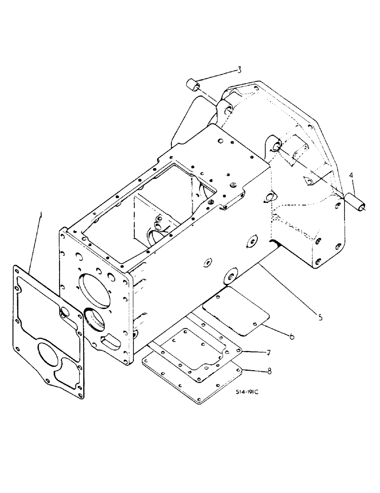 Схема запчастей Case IH 785 - (07-014) - CLUTCH HOUSING AND CONNECTIONS (04) - Drive Train