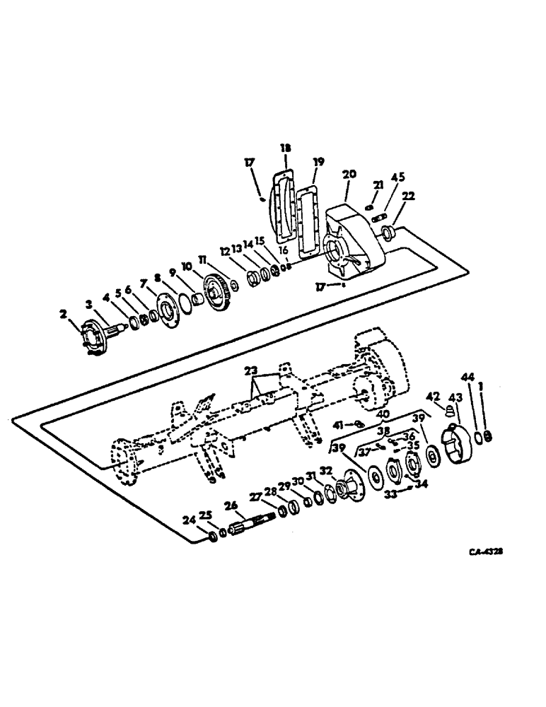 Схема запчастей Case IH 615 - (07-06) - DRIVE TRAIN, FINAL DRIVE AND WHEEL BRAKES, SERIAL NO. 3569 AND BELOW Drive Train