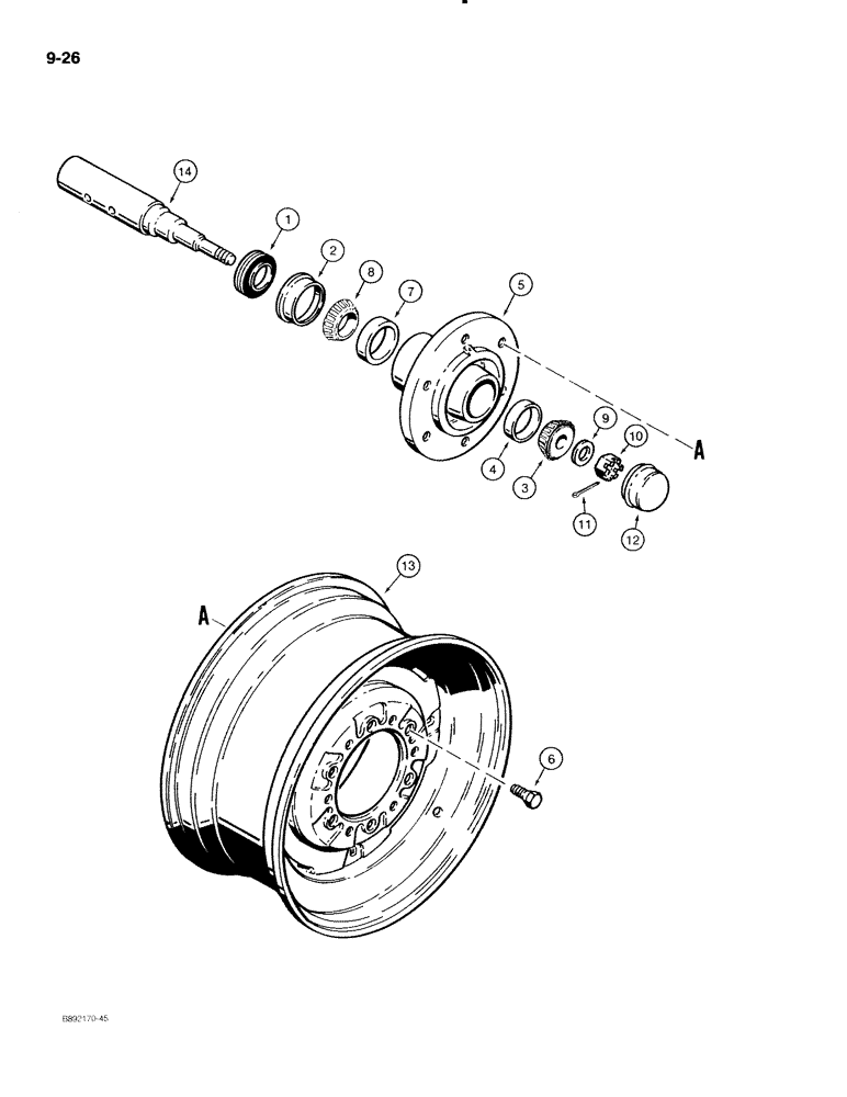 Схема запчастей Case IH 596 - (9-26) - DUAL WHEEL ATTACHMENT (09) - CHASSIS/ATTACHMENTS