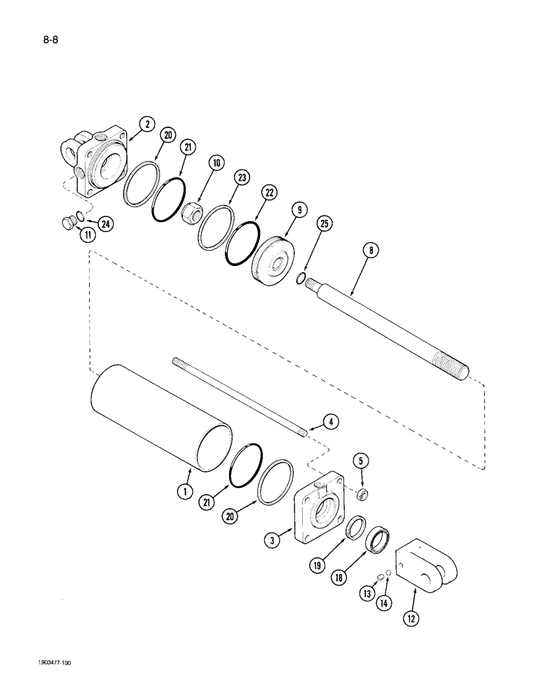 Схема запчастей Case IH 735 - (8-8) - HYDRAULIC CYLINDER, 3 INCH BORE X 8 INCH STROKE 