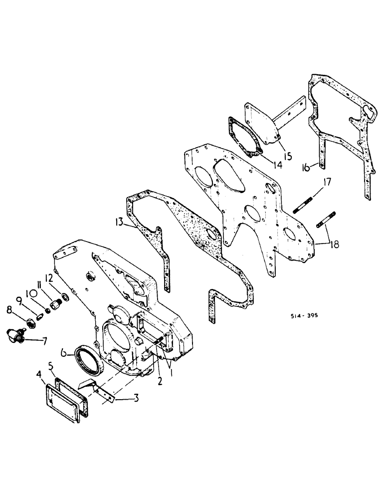 Схема запчастей Case IH 278 - (12-061) - CRANKCASE FRONT COVER AND RELATED PARTS Power