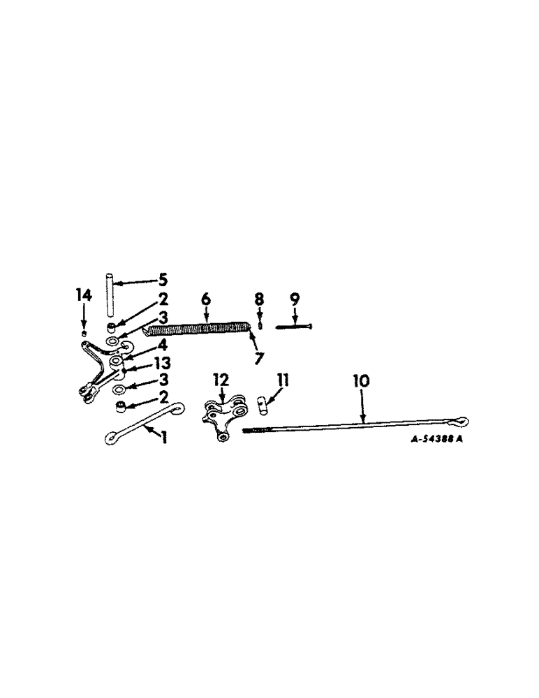Схема запчастей Case IH 100 - (A-04) - BELLCRANK, GAG AND LIFT LEVER AND BALANCING SPRING 