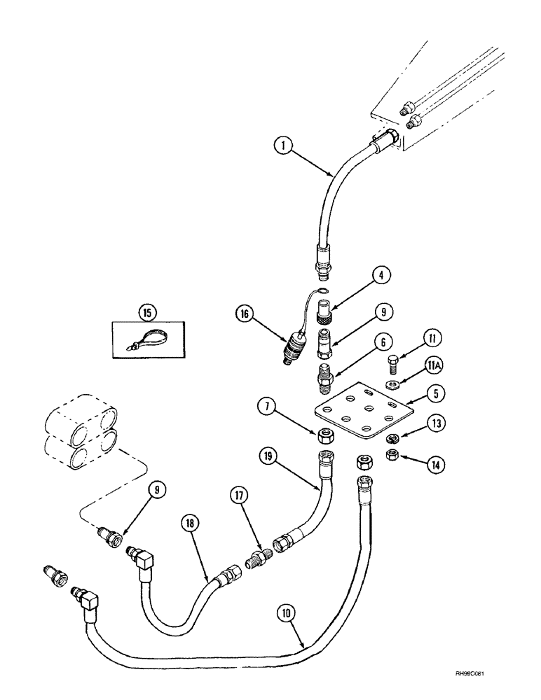 Схема запчастей Case IH L700 - (8-12) - HYDRAULICS - MID MOUNT (3 FUNCTION WITHOUT SELF LEVELING) (08) - HYDRAULICS