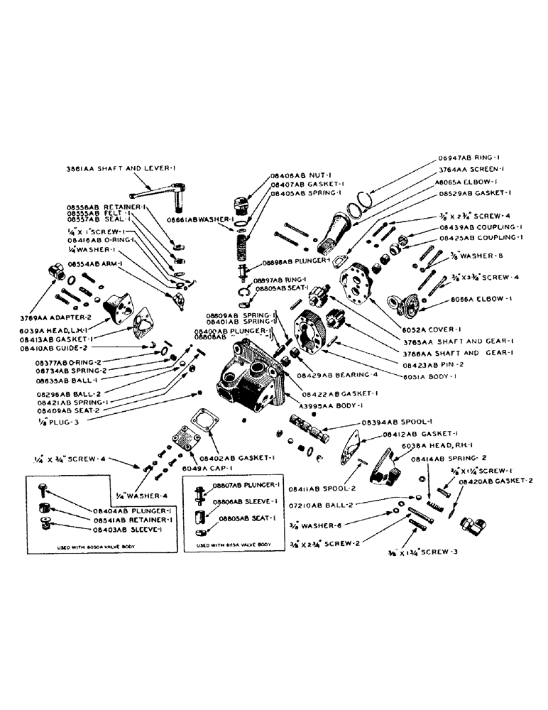 Схема запчастей Case IH SC-SERIES - (146) - HYDRAULIC SINGLE AND DUAL CONTROL UNIT, SINGLE VALVE AND PUMP SINGLE VALVE S, SC, SO (08) - HYDRAULICS