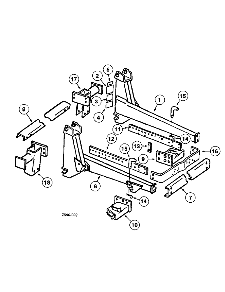 Схема запчастей Case IH 2450 - (4-08) - FRAME AND BRACKETS, JOHN DEERE TRACTORS 