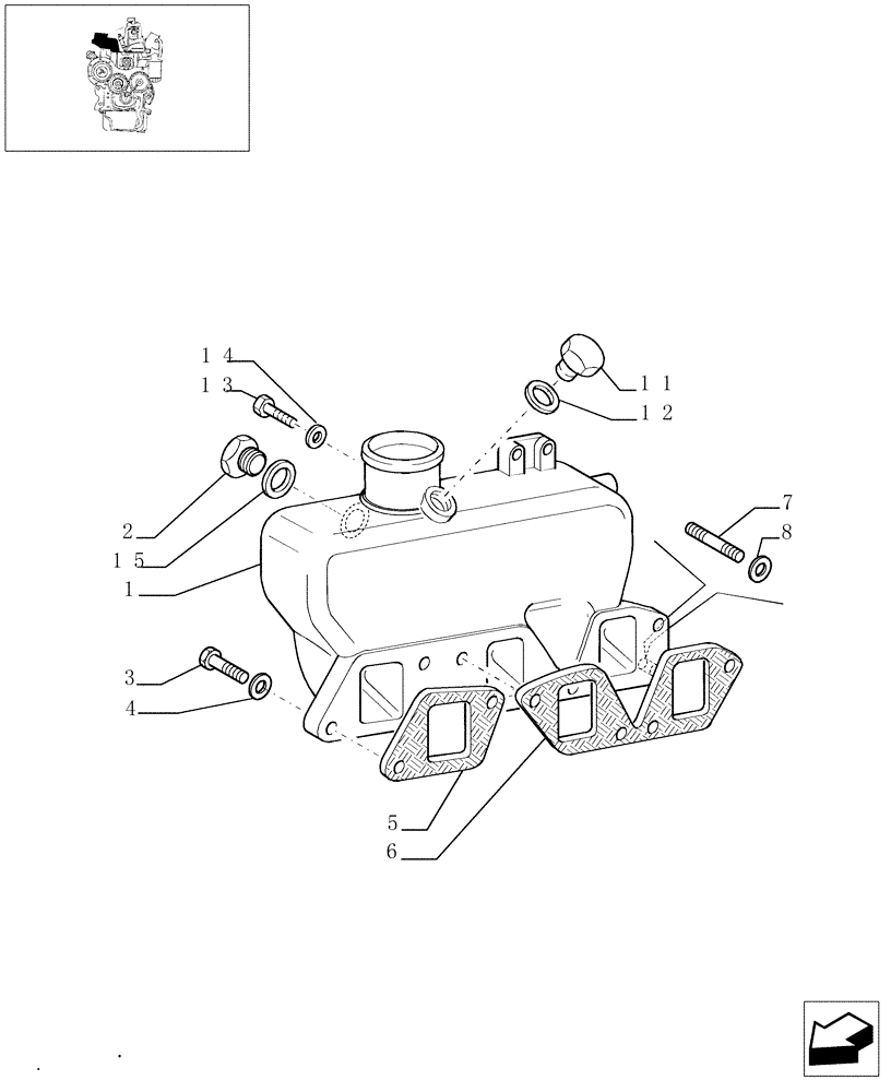 Схема запчастей Case IH JX1060C - (0.07.1) - INTAKE MANIFOLD (01) - ENGINE