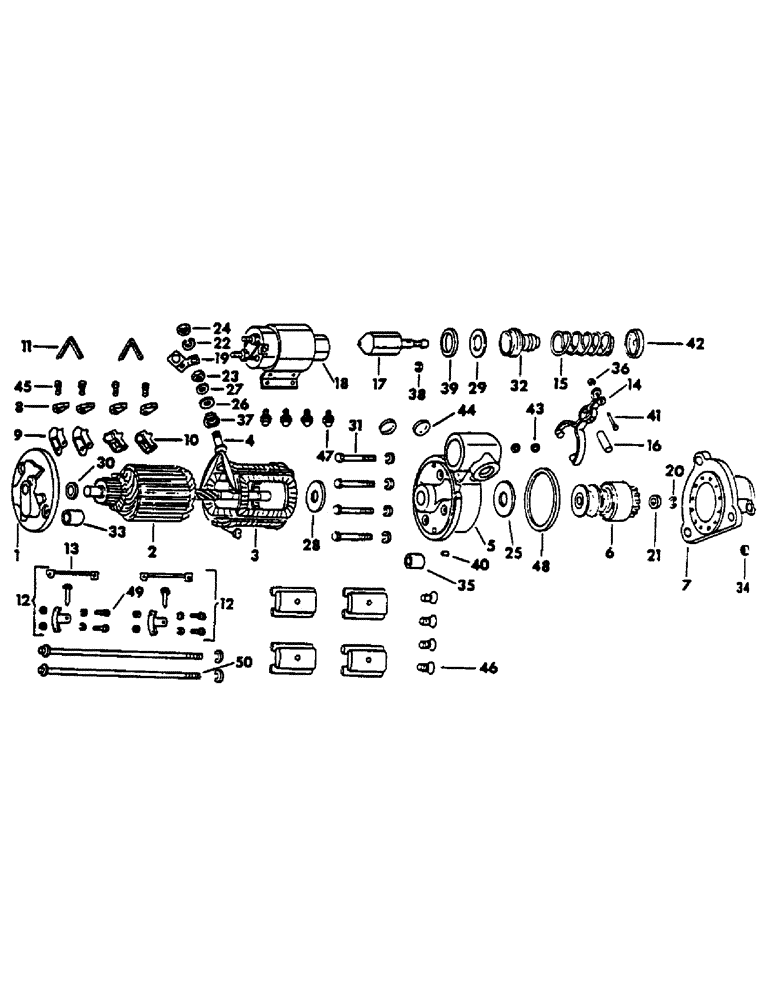 Схема запчастей Case IH HYDRO 84 - (08-046) - STARTER MOTOR, DELCO REMY, DIESEL ENGINE TRACTORS (06) - ELECTRICAL