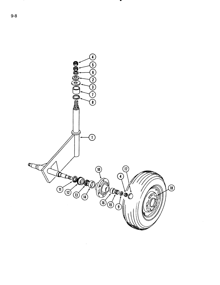 Схема запчастей Case IH 4000 - (9-08) - DUAL CASTER WHEEL (09) - CHASSIS/ATTACHMENTS