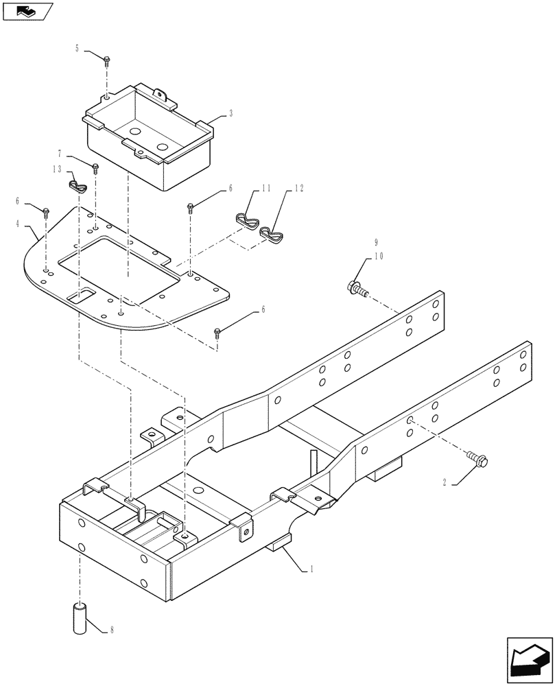 Схема запчастей Case IH FARMALL 35B - (10.001.08) - ENGINE MOUNTING & FRAME (10) - ENGINE